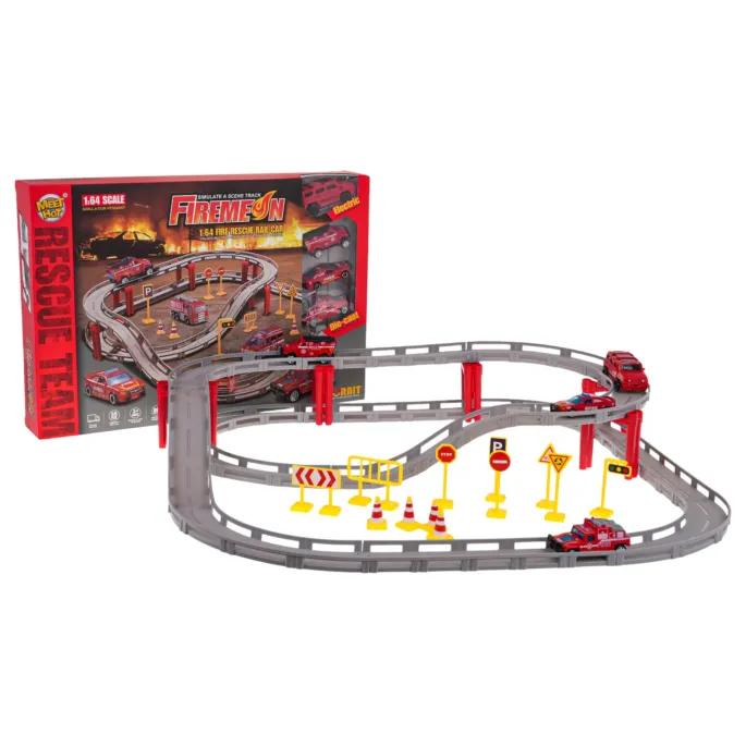 Wyprofilowany dwupoziomowy tor wyścigowy do zabawy tematycznej