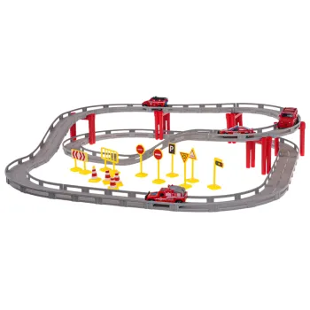 Elementy toru: znaki, barierki, pachołki i dekoracyjne naklejki