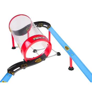 Gotowy tor wyścigowy z autkami i dekoracyjnymi naklejkami