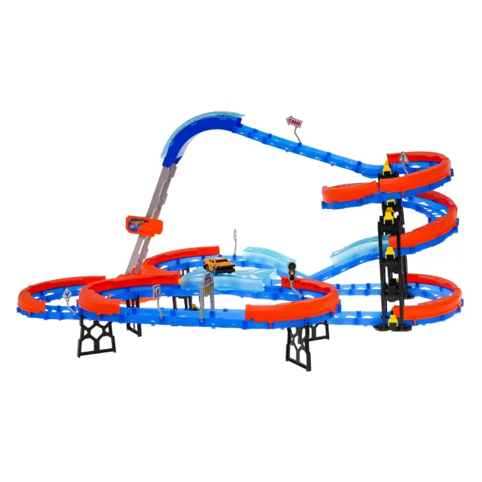 elementy toru wyścigowego i akcesoria w zestawie 90 el.