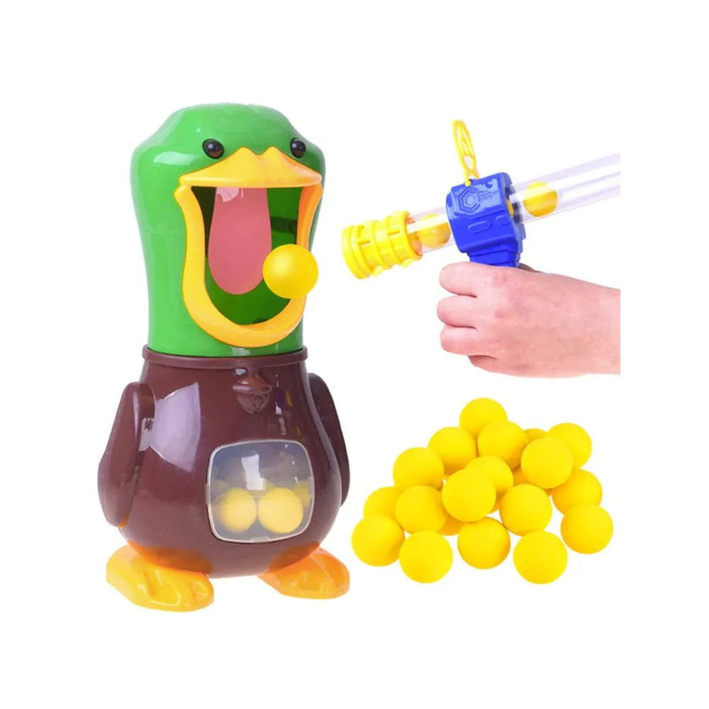 Zawartość zestawu Traf w kaczkę z kaczuszką i pistoletami na kulki