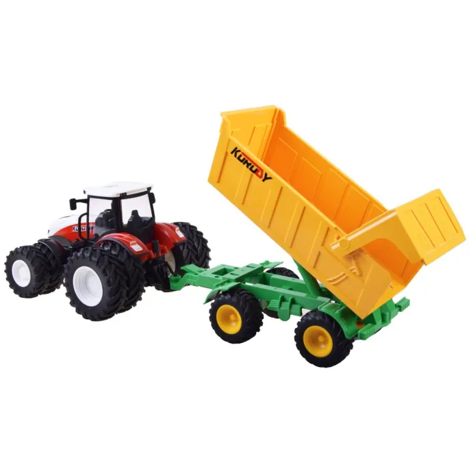 widok zestawu z otwartą tylną klapą przyczepy