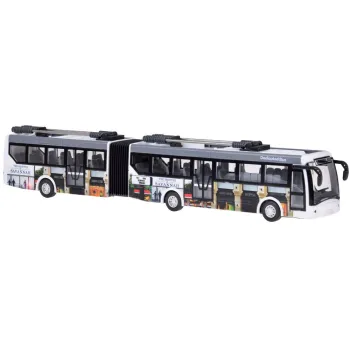 trolejbus z efektem migających świateł czerwonych i niebieskich