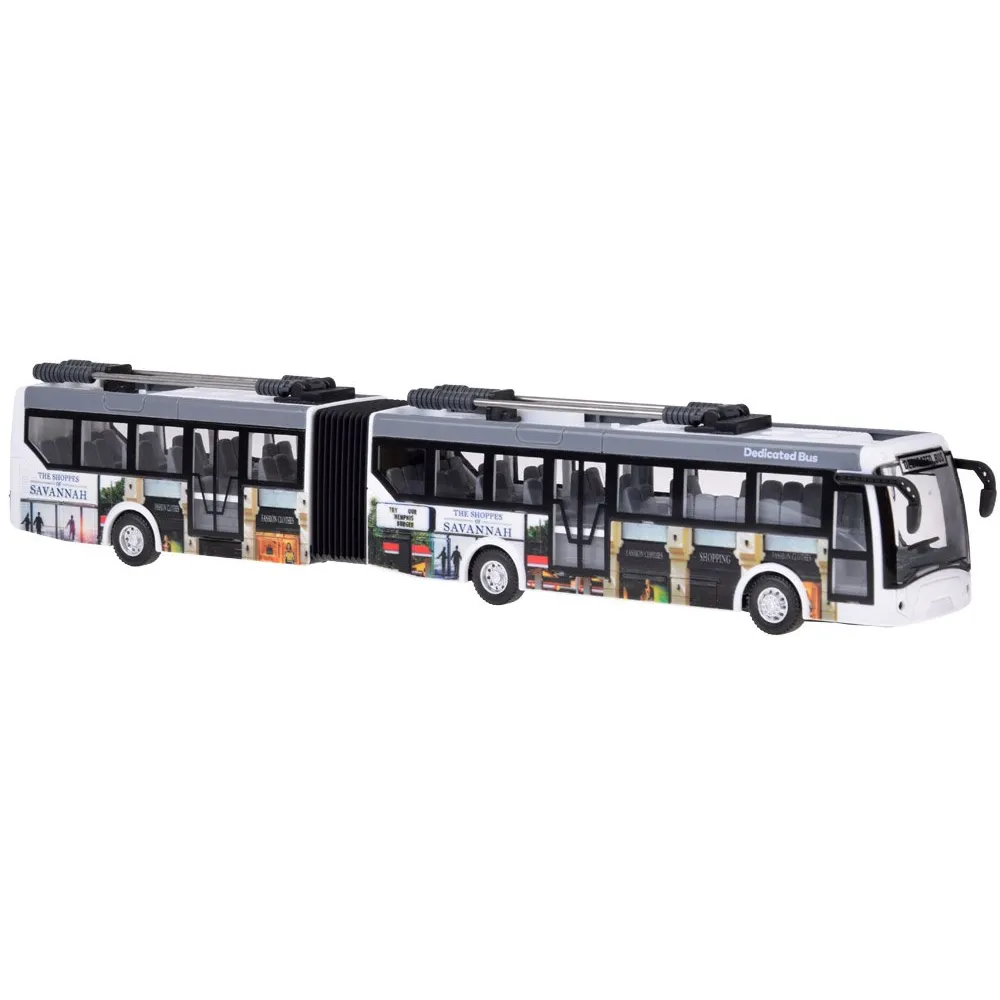 trolejbus z efektem migających świateł czerwonych i niebieskich