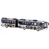 trolejbus z efektem migających świateł czerwonych i niebieskich