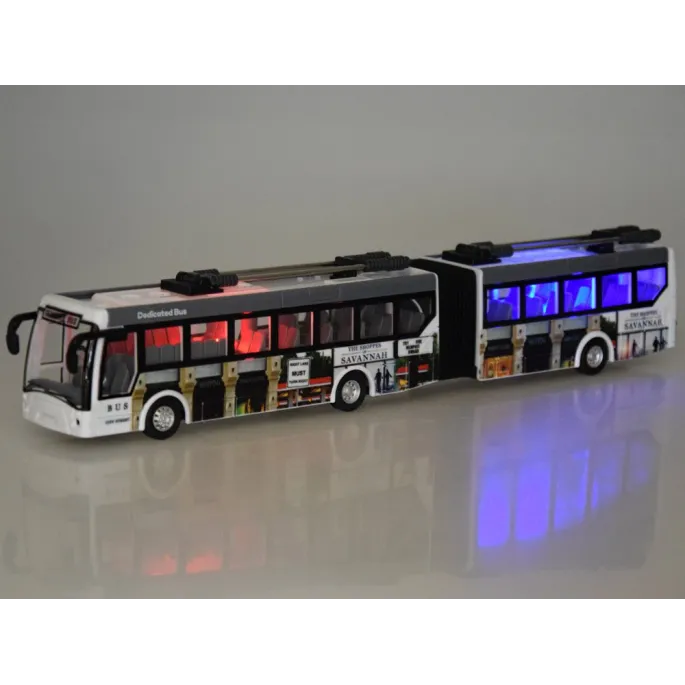 przegubowa konstrukcja trolejbusa podczas skrętu na podłodze