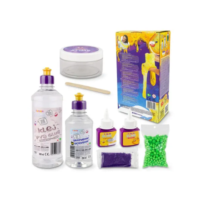 Przygotowywanie masy slime z użyciem aktywatora i kleju PVA