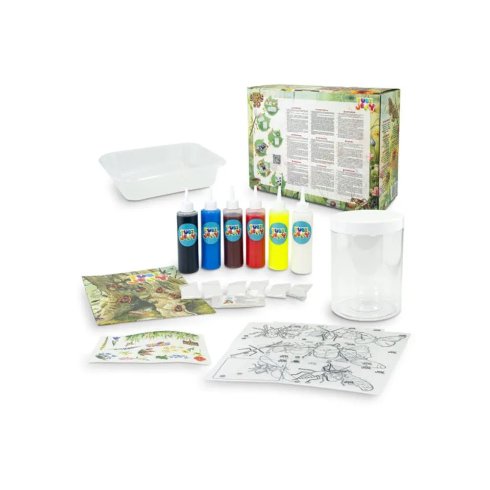 Przybliżenie na zestaw żelowych płynów w różnych barwach