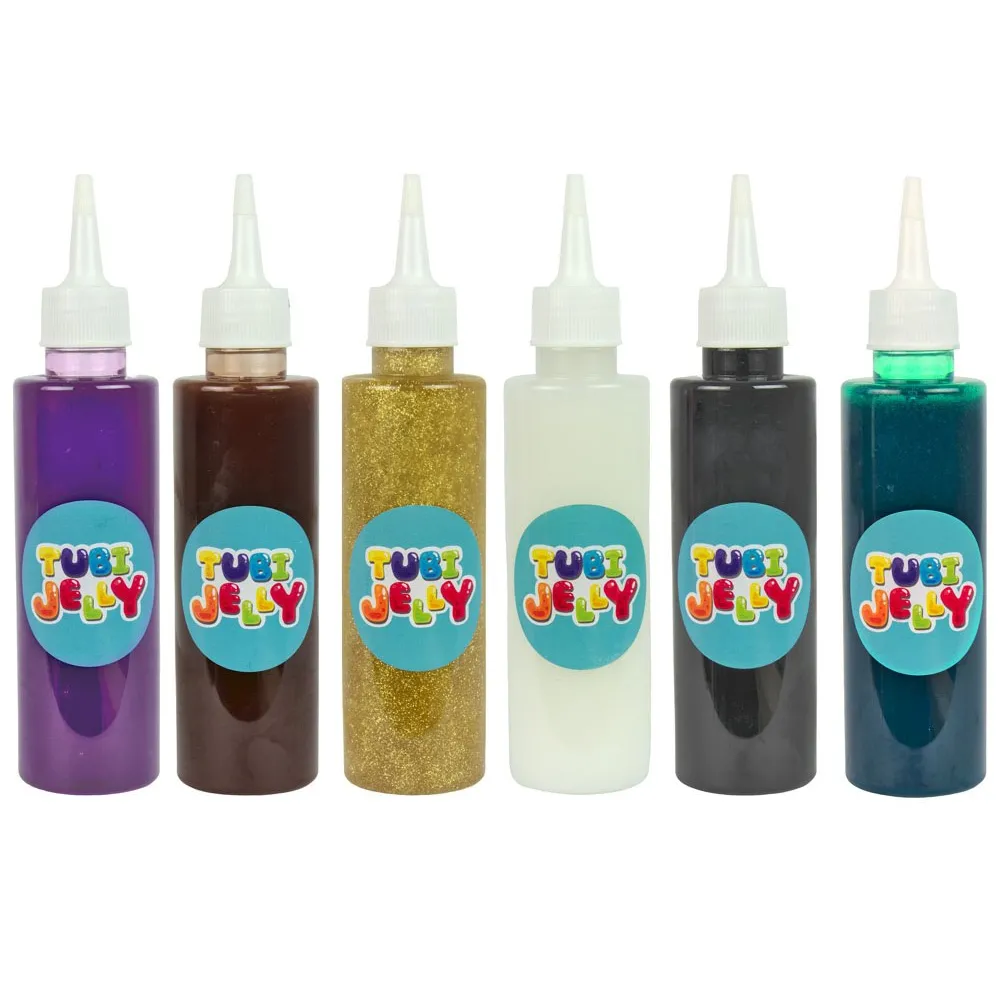 Żelowe figurki 3D wykonane za pomocą Tubi Jelly na folii