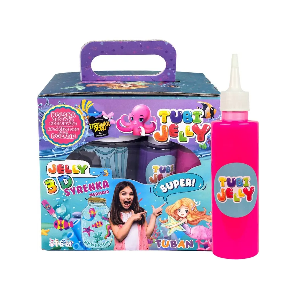 Tuban Zestaw Tubi Jelly z 6 kolorami oraz małym akwarium w wersji syrenka