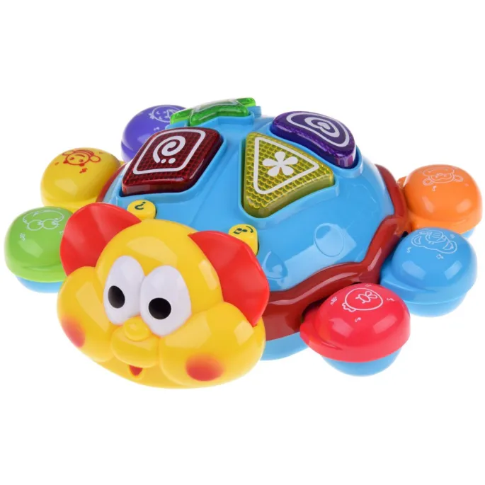 zabawka robaczek z kolorowymi światełkami w trakcie zabawy