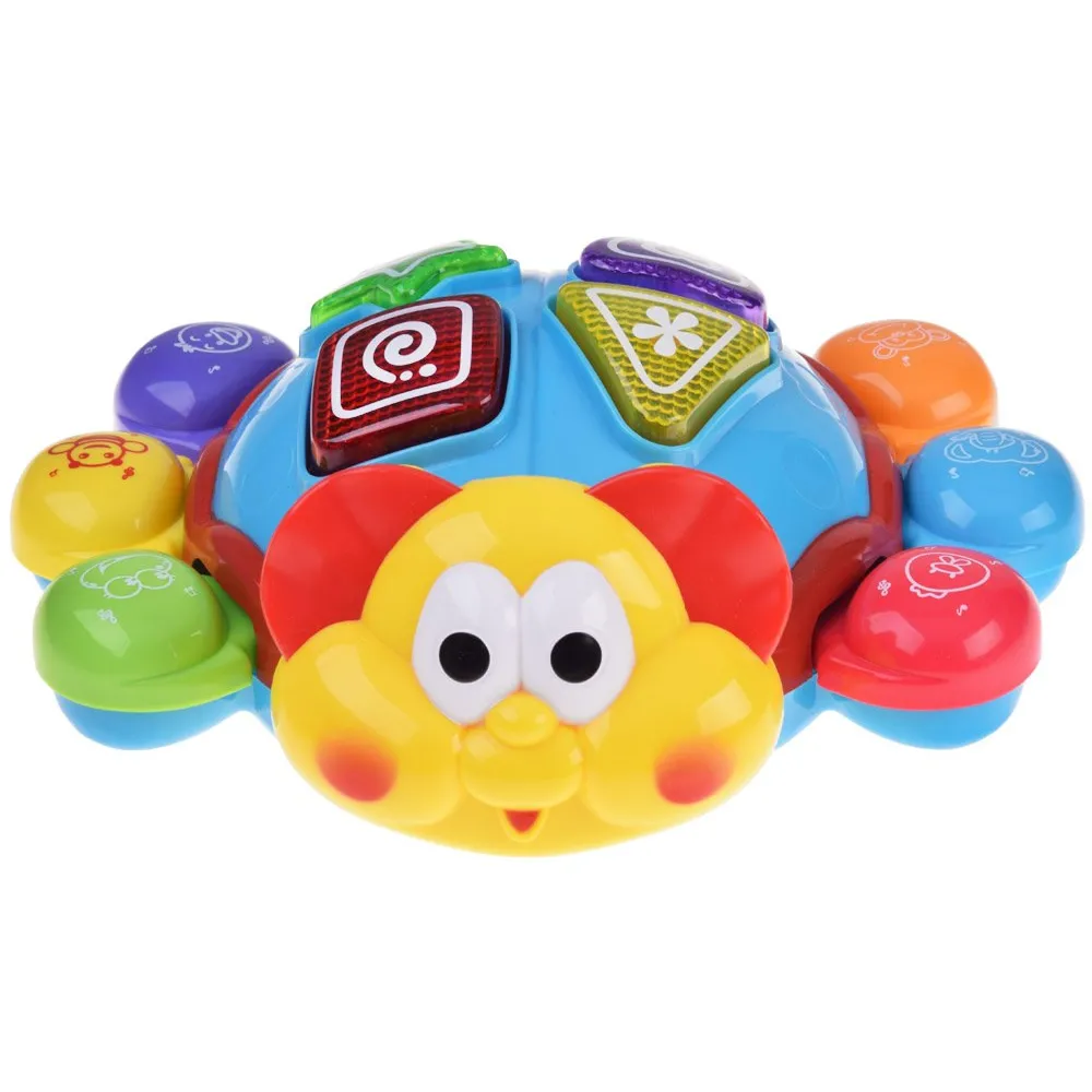 przycisk nutka i kolorowe odnóża zabawki robaczka