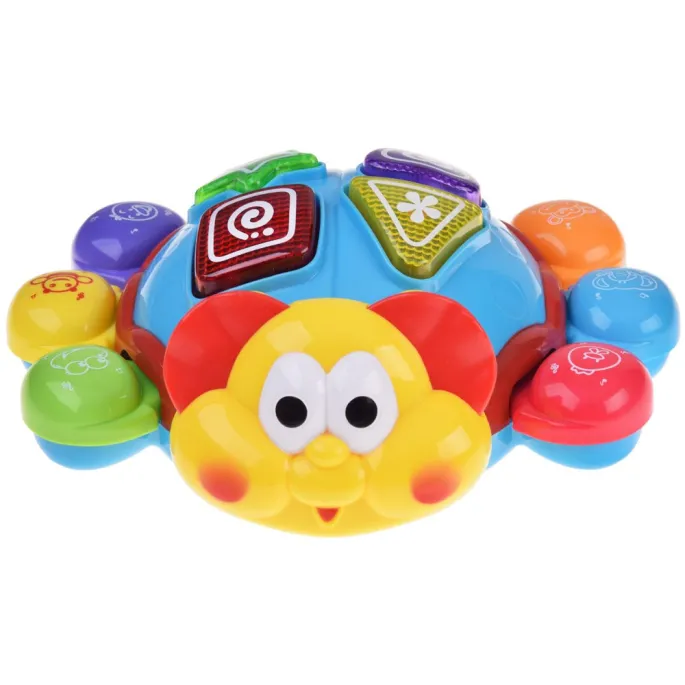 przycisk nutka i kolorowe odnóża zabawki robaczka