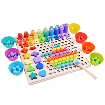 pudełko do przechowywania drewnianej układanki liczbowej