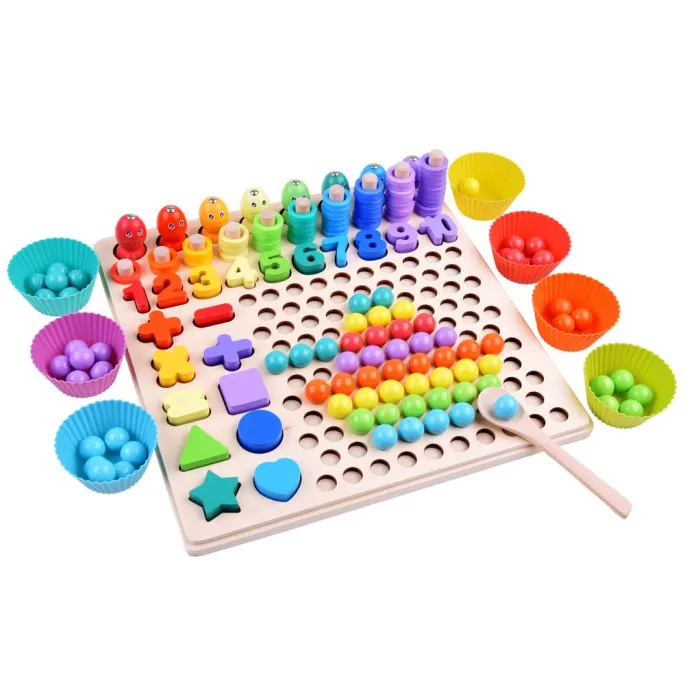 pudełko do przechowywania drewnianej układanki liczbowej