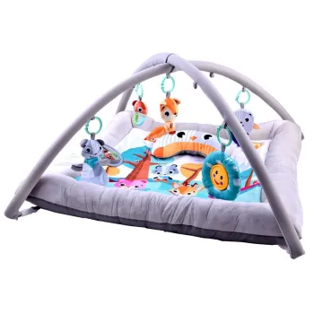 gruba mata edukacyjna z pałąkiem i zabawkami dla dziecka