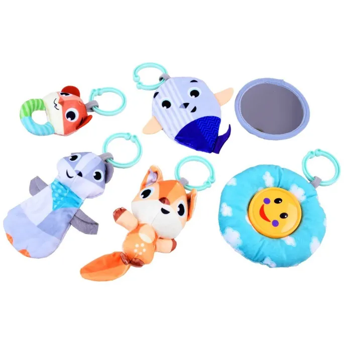 detal pałąka z kolorowymi zawieszkami sensorycznymi