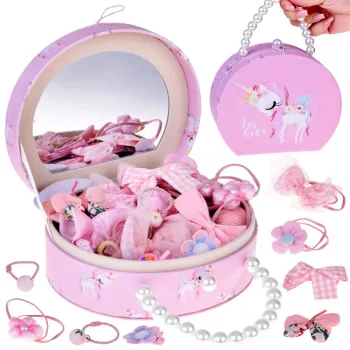 szkatułka na biżuterię z eko-skóry i motywem jednorożca