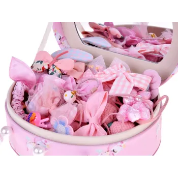 zestaw ozdobnych gumek do włosów z motywami kwiatów i pomponików