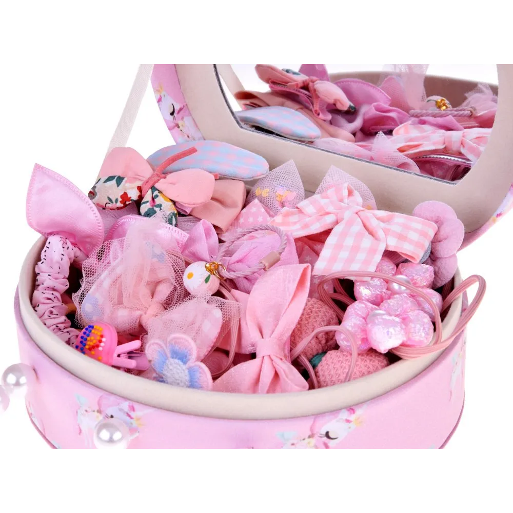 zestaw ozdobnych gumek do włosów z motywami kwiatów i pomponików