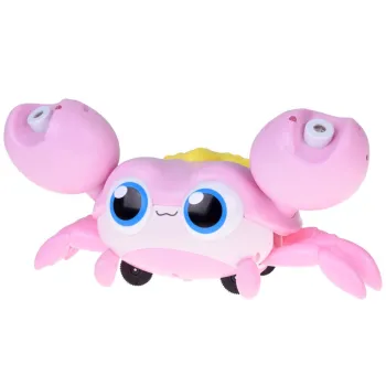 zabawka krab maszerujący po podłodze z bańkami