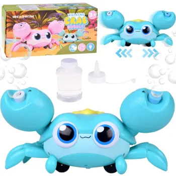 automat do baniek mydlanych w kształcie kraba na białym tle