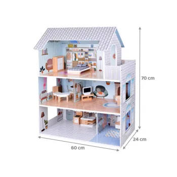 pokój dzienny z fotelami i stolikiem w pastelowych kolorach