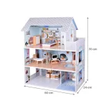 pokój dzienny z fotelami i stolikiem w pastelowych kolorach