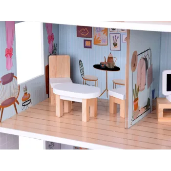 domek ustawiony w pokoju dziecięcym, prezentacja aranżacji