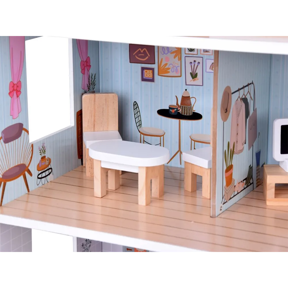 domek ustawiony w pokoju dziecięcym, prezentacja aranżacji