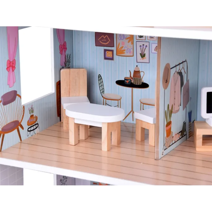 domek ustawiony w pokoju dziecięcym, prezentacja aranżacji