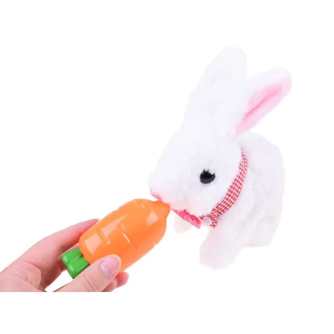 maskotka królik stojąca w efektownym opakowaniu prezentowym