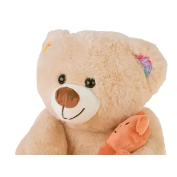 widok plecaka miś z zamkiem błyskawicznym i miękkim materiałem