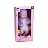 szczegółowy detal ubranka lalki: fioletowe skarpetki i body