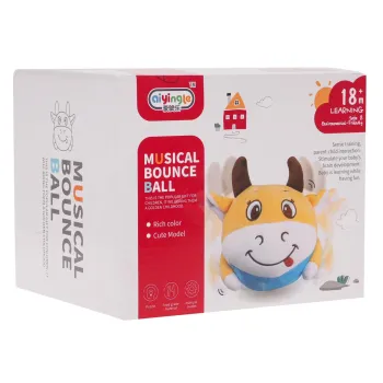 pluszowa skacząca krowa z funkcją świateł i dźwięku w całej okazałości