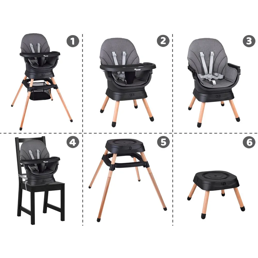 Krzesełko dziecięce z regulowaną i zdejmowaną tacką podczas posiłku