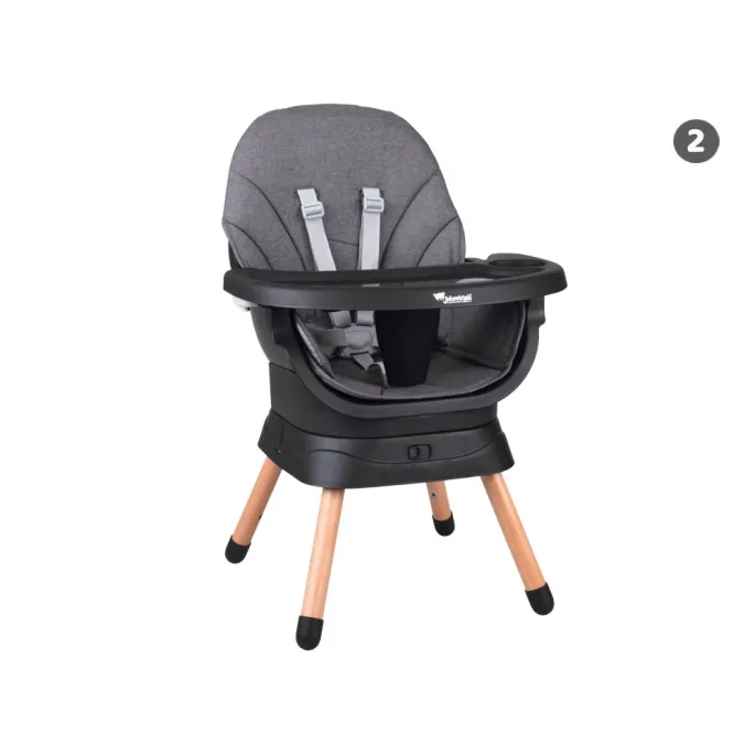 Detail pięciopunktowych pasów bezpieczeństwa oraz antypoślizgowych stopek