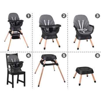 Wielofunkcyjny fotel obracane krzesełko do karmienia 6w1 dla dzieci ZA5659