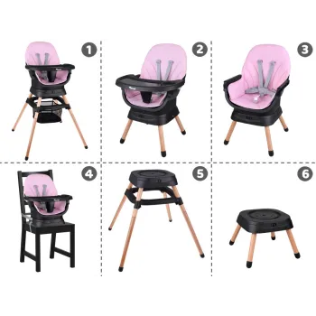 Wielofunkcyjny fotel obracane krzesełko do karmienia 6w1 dla dzieci ZA5659