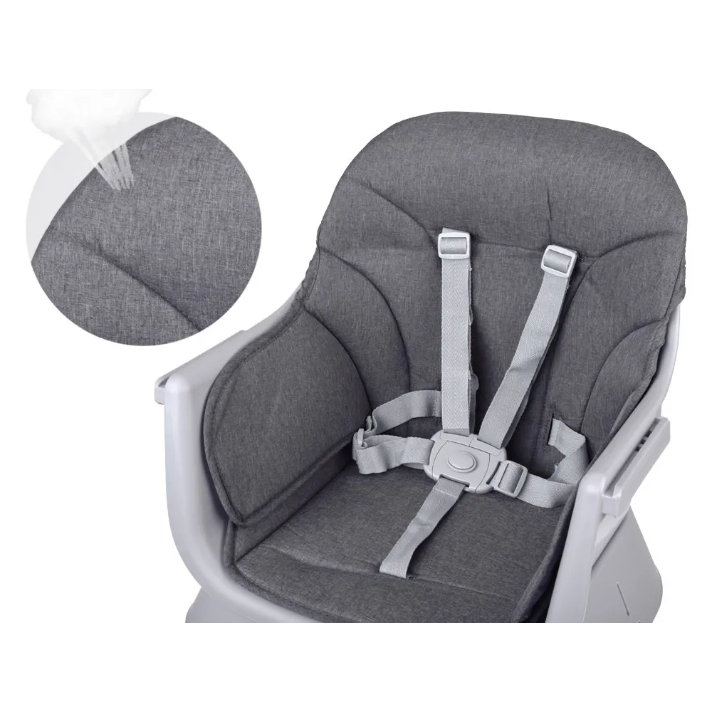 krzesełko dziecięce z pięciopunktowymi pasami bezpieczeństwa