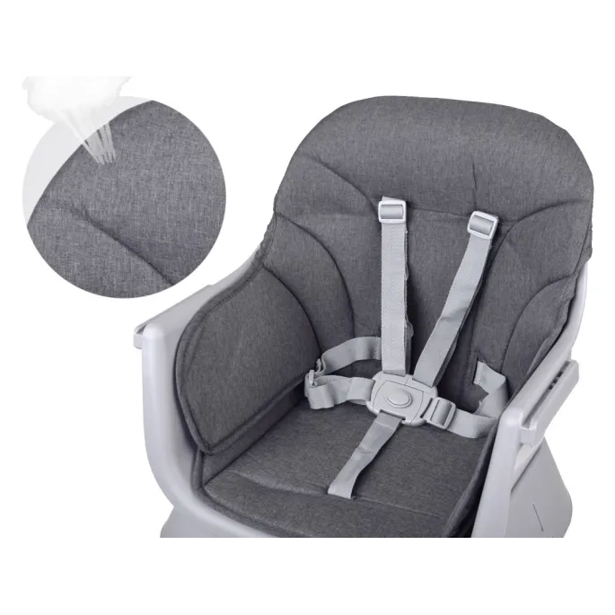 krzesełko dziecięce z pięciopunktowymi pasami bezpieczeństwa