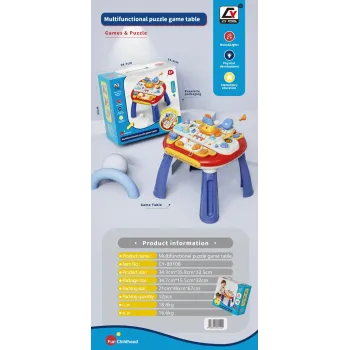 Wielofunkcyjny interaktywny stolik do zabawy dla dzieci na tle pokoju