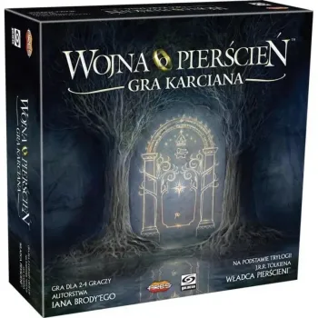 Zestaw gry karcianej Wojna o pierścień GALAKTA z kartami i żetonami na stole