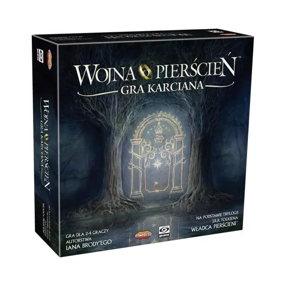 Zestaw gry karcianej Wojna o pierścień GALAKTA z kartami i żetonami na stole