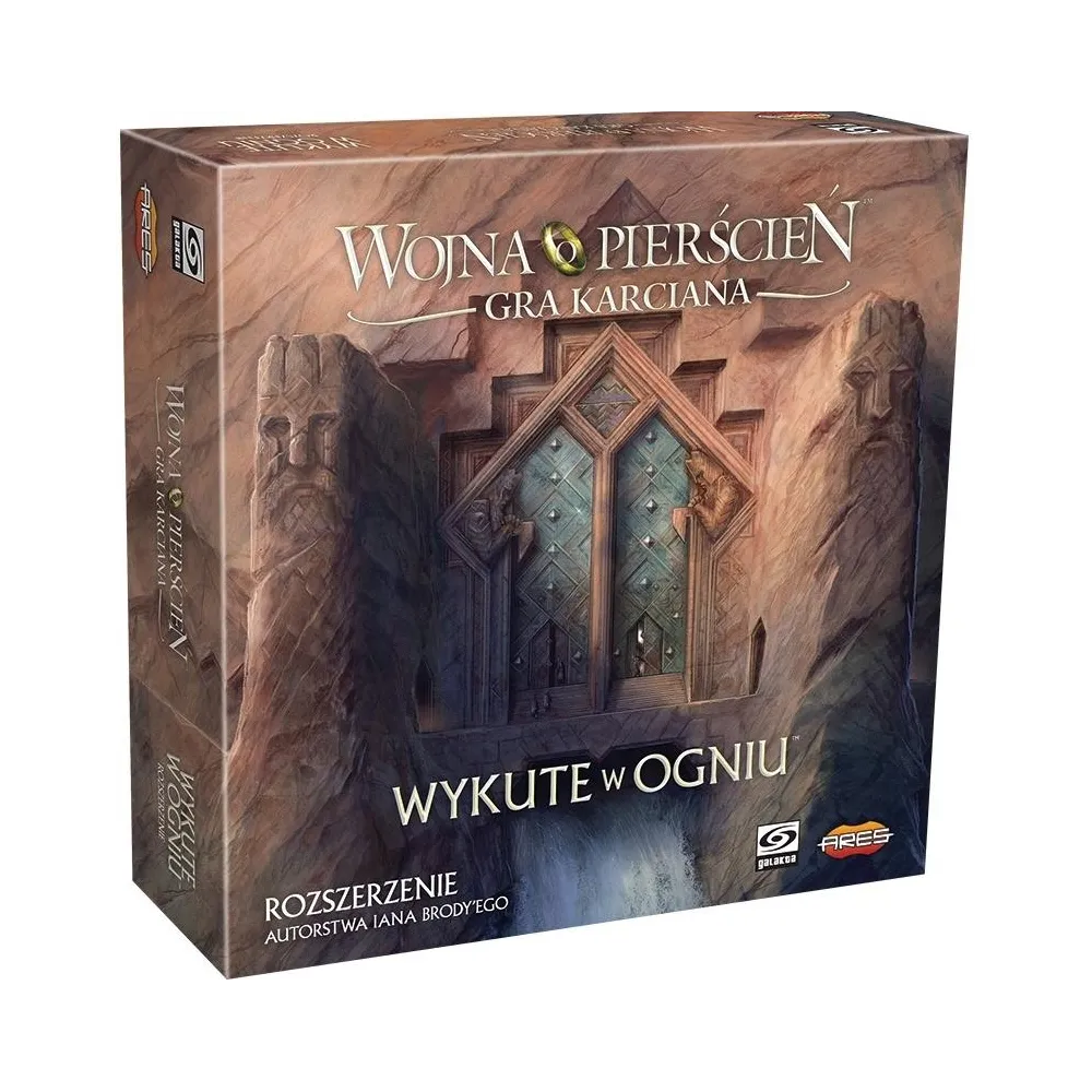 Rozszerzenie Wojna o Pierścień: Wykute w Ogniu z komponentami gry na jasnym tle