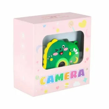 aparat dziecięcy dinozaur ukazany z boku z miękkim etui