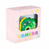 aparat dziecięcy dinozaur ukazany z boku z miękkim etui