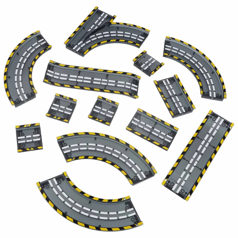 kwiaty, drzewka i dekoracje otaczające trasę samochodową