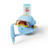 niebieski robot edukacyjny na białym tle