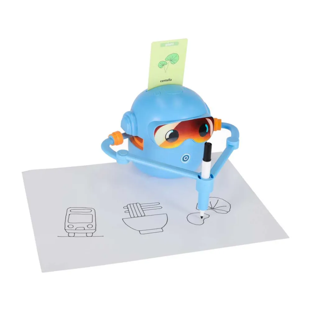 komponenty zestawu: robot, pisaki, karty, przewód usb